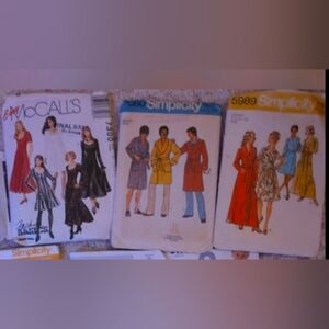 Lot of 3 variety sewing Patterns for dresses robes etc